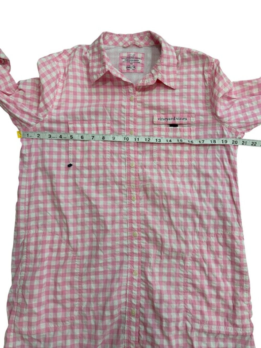Vineyard Vines Womens Size 10 Dress Hartley Harbor Button-Up Pink White Cover Up - Picture 6 of 8